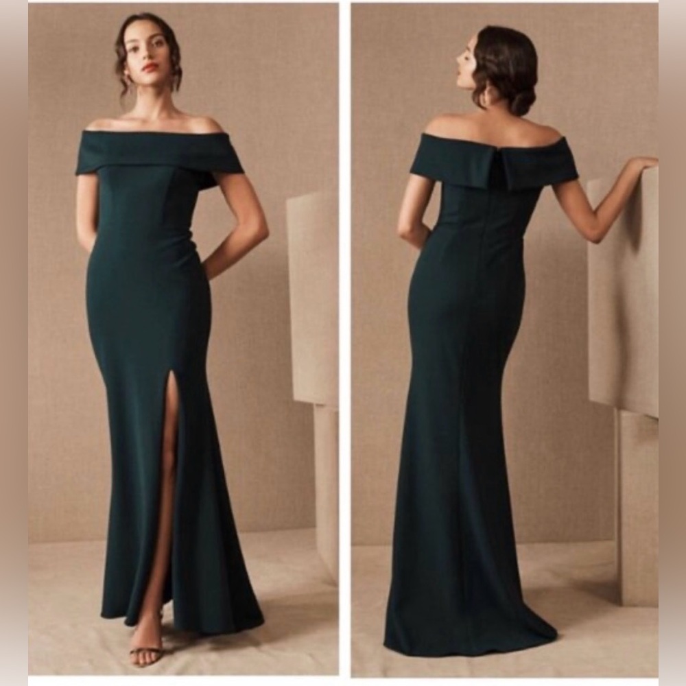 NWT BHLDN Delice Off-the-Shoulder Crepe Maxi Dress
